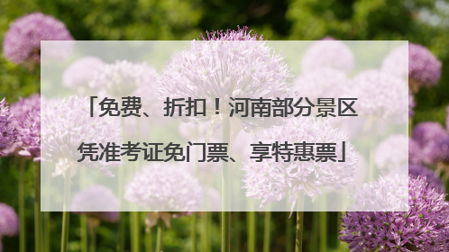 免费、折扣！河南部分景区凭准考证免门票、享特惠票
