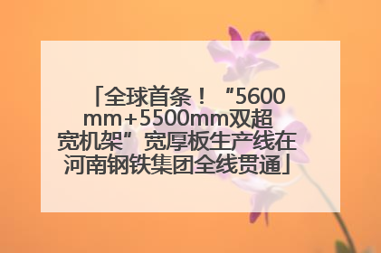全球首条！“5600mm+5500mm双超宽机架”宽厚板生产线在河南钢铁集团全线贯通