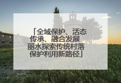 全域保护、活态传承、融合发展 丽水探索传统村落保护利用新路径