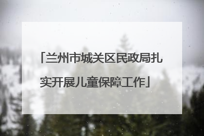 兰州市城关区民政局扎实开展儿童保障工作