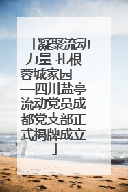 凝聚流动力量 扎根蓉城家园——四川盐亭流动党员成都党支部正式揭牌成立
