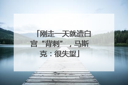 刚走一天就遭白宫“背刺”，马斯克：很失望