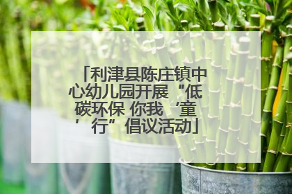 利津县陈庄镇中心幼儿园开展“低碳环保 你我‘童’行”倡议活动