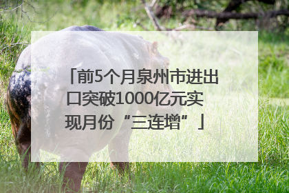 前5个月泉州市进出口突破1000亿元实现月份“三连增”