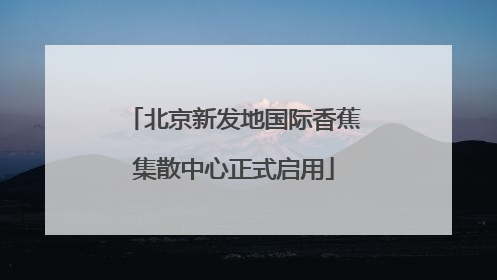 北京新发地国际香蕉集散中心正式启用