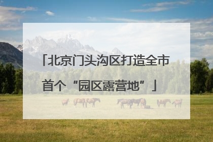 北京门头沟区打造全市首个“园区露营地”
