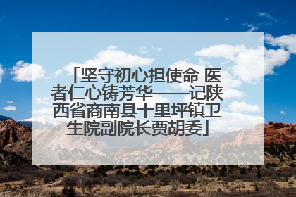 坚守初心担使命 医者仁心铸芳华——记陕西省商南县十里坪镇卫生院副院长贾胡委