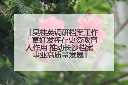 吴桂英调研档案工作：更好发挥存史资政育人作用 推动长沙档案事业高质量发展