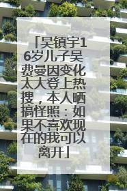 吴镇宇16岁儿子吴费曼因变化太大登上热搜，本人晒搞怪照：如果不喜欢现在的我可以离开