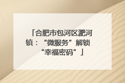 合肥市包河区淝河镇：“微服务”解锁“幸福密码”