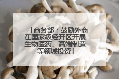 商务部：鼓励外商在国家级经开区开展生物医药、高端制造等领域投资