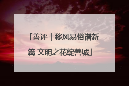 善评｜移风易俗谱新篇 文明之花绽善城