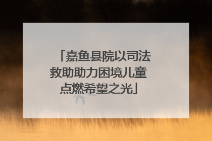 嘉鱼县院以司法救助助力困境儿童点燃希望之光