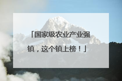 国家级农业产业强镇，这个镇上榜！