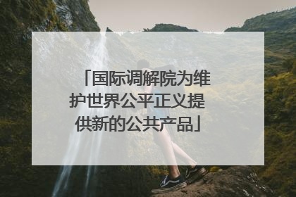 国际调解院为维护世界公平正义提供新的公共产品
