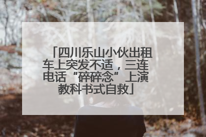 四川乐山小伙出租车上突发不适，三连电话“碎碎念”上演教科书式自救