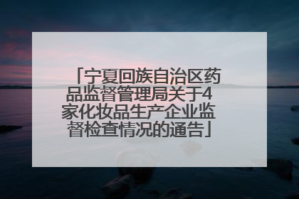 宁夏回族自治区药品监督管理局关于4家化妆品生产企业监督检查情况的通告