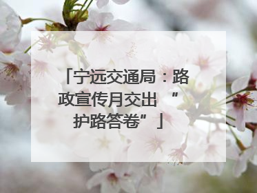 宁远交通局：路政宣传月交出 “护路答卷”