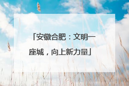 安徽合肥：文明一座城，向上新力量