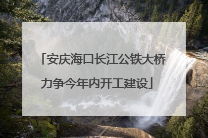 安庆海口长江公铁大桥力争今年内开工建设