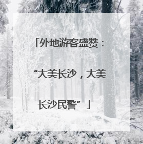 外地游客盛赞：“大美长沙，大美长沙民警”