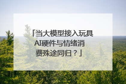 当大模型接入玩具 AI硬件与情绪消费殊途同归？