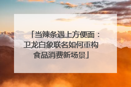 当辣条遇上方便面：卫龙白象联名如何重构食品消费新场景