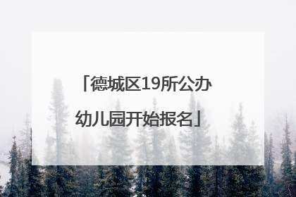 德城区19所公办幼儿园开始报名