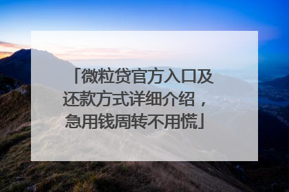 微粒贷官方入口及还款方式详细介绍，急用钱周转不用慌