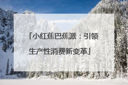 小红蕉巴蕉派：引领生产性消费新变革