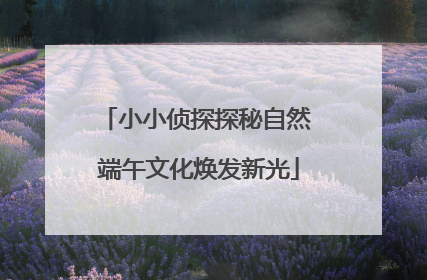 小小侦探探秘自然 端午文化焕发新光