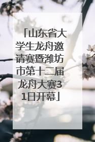 山东省大学生龙舟邀请赛暨潍坊市第十二届龙舟大赛31日开幕