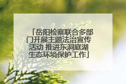 岳阳检察联合多部门开展主题法治宣传活动 推进东洞庭湖生态环境保护工作