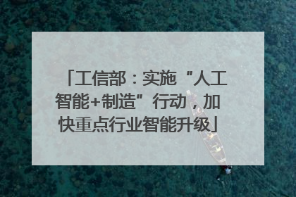 工信部：实施“人工智能+制造”行动，加快重点行业智能升级
