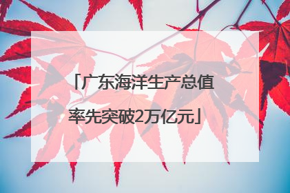 广东海洋生产总值率先突破2万亿元
