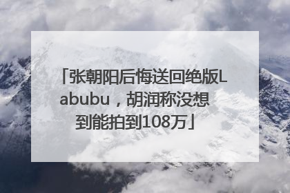 张朝阳后悔送回绝版Labubu，胡润称没想到能拍到108万