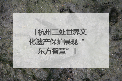 杭州三处世界文化遗产保护展现“东方智慧”