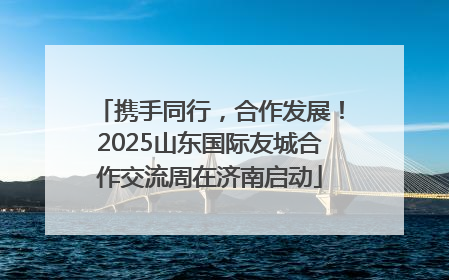 携手同行，合作发展！2025山东国际友城合作交流周在济南启动