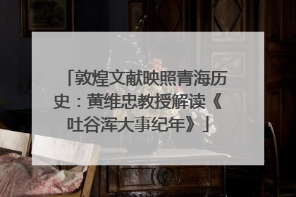 敦煌文献映照青海历史：黄维忠教授解读《吐谷浑大事纪年》