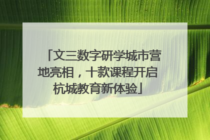 文三数字研学城市营地亮相，十款课程开启杭城教育新体验