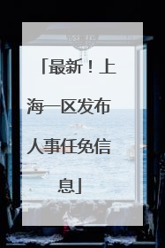 最新！上海一区发布人事任免信息