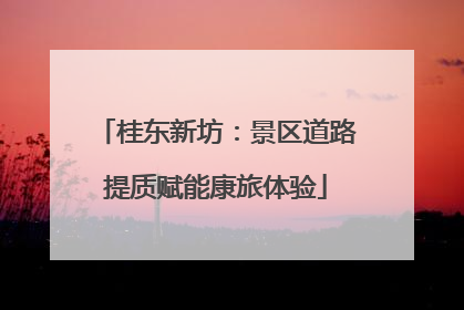 桂东新坊：景区道路提质赋能康旅体验