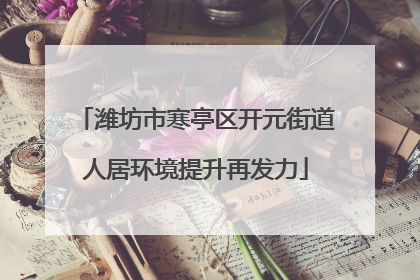 潍坊市寒亭区开元街道人居环境提升再发力