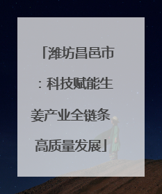 潍坊昌邑市：科技赋能生姜产业全链条高质量发展