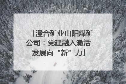 澄合矿业山阳煤矿公司：党建融入激活发展向“新”力