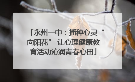 永州一中：播种心灵“向阳花” 让心理健康教育活动沁润青春心田