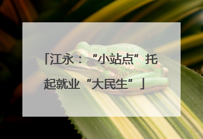 江永：“小站点”托起就业“大民生”