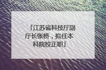 江苏省科技厅副厅长张桥，拟任本科院校正职