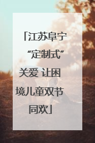 江苏阜宁“定制式”关爱 让困境儿童双节同欢