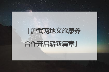 沪武两地文旅康养合作开启崭新篇章